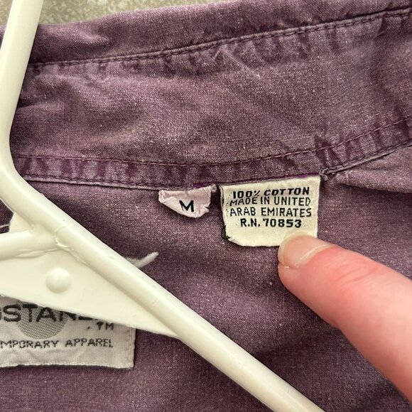 Vintage Sostanza Contemporary Faded Purple Cotton Shirt Size Medium Button-Up - Picture 7 of 9